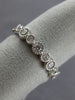 ESTATE .52CT DIAMOND 14KT WHITE GOLD 11 STONE FILIGREE MILGRAIN ANNIVERSARY RING