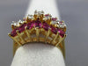 ESTATE 1.45CT ROUND MARQUISE DIAMOND & RUBY 14KT TWO TONE 3D GOLD BALLERINA RING