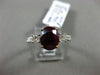 ESTATE 3.42CT DIAMOND & AAA RUBY 18KT 2 TONE GOLD 3D THREE STONE ENGAGEMENT RING