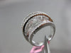 ESTATE LARGE 3.08CT ROUND & BAGUETTE DIAMOND 18KT WHITE GOLD MULTI ROW DOME RING