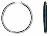 3.25CT AAA SAPPHIRE 14KT WHITE GOLD 3D INSIDE OUT CLASSIC HOOP HANGING EARRINGS