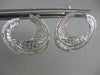 ESTATE LARGE 7.55CT ROUND & BAGUETTE DIAMOND 18KT WHITE GOLD MOON HOOP EARRINGS