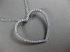 ESTATE LARGE .45CT DIAMOND 14KT WHITE GOLD 3D OPEN HEART FLOATING LOVE PENDANT