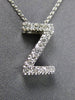 .24CT ROUND DIAMOND 14KT WHITE GOLD CLASSIC INITIAL FLOATING PENDANT #11310