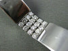 ESTATE WIDE 1.80CT DIAMOND 14KT WHITE GOLD 3D MULTI ROW SEMI MOON LINK BRACELET