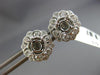 ESTATE .54CT DIAMOND 14K WHITE GOLD 3D HEXAGON FILIGREE SEMI MOUNT STUD EARRINGS