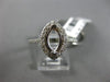 ESTATE LARGE .68CT DIAMOND 14K WHITE GOLD 3D MARQUISE SEMI MOUNT ENGAGEMENT RING
