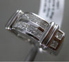 ESTATE WIDE 1CT PRINCESS CUT DIAMOND 14KT WHITE GOLD SEMI DOME ANNIVERSARY RING