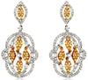 ESTATE 2.23CT WHITE & FANCY YELLOW DIAMOND 14KT 2 TONE GOLD CHANDELIER EARRINGS
