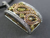 LARGE .62CT WHITE PINK & YELLOW DIAMOND 18KT WHITE & ROSE GOLD FILIGREE PENDANT