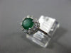 ESTATE .90CT DIAMOND & AAA EMERALD 14KT WHITE GOLD 3D FLOWER CLASSIC LOVE RING