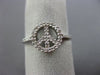 ESTATE .15CT ROUND DIAMOND 14KT WHITE GOLD 3D OPEN PEACE SIGN FRIENDSHIP RING