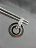 ESTATE .18CT  DIAMOND 14KT WHITE GOLD 3D ETOILE CIRCULAR HANGING EARRINGS #21309