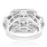 ESTATE LARGE 4.71CT WHITE & FANCY YELLOW DIAMOND 18K 2 TONE GOLD ENGAGEMENT RING