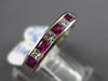 ESTATE 1.10CT DIAMOND & AAA RUBY 14K WHITE GOLD CLASSIC CHANNEL ANNIVERSARY RING