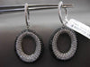 ESTATE LARGE 4.16CTW BLACK & WHITE DIAMOND 18KT WHITE GOLD OVAL HANGING EARRINGS