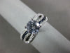 ESTATE 1.36CT DIAMOND & AAA SAPPHIRE 14K WHITE GOLD 3D MULTI ROW ENGAGEMENT RING