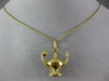 ANTIQUE 18KT YELLOW GOLD 3D CLASSIC GENIE LAMP FILIGREE FLOATING PENDANT #21865
