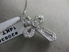 ANTIQUE .75CT DIAMOND 14K WHITE GOLD 3D FILIGREE MILGRAIN CROSS PENDANT #20835