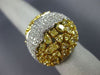 ESTATE EXTRA LARGE 9.0CT WHITE & FANCY YELLOW DIAMOND 18K TWO TONE GOLD FUN RING