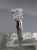 ESTATE WIDE 1.19CT DIAMOND 18KT WHITE GOLD 3D 3 FLOWER PAST PRESENT FURURE RING