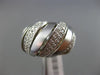 ESTATE LARGE 1CT DIAMOND 14KT WHITE GOLD 3D MATTE & SHINY MULTI ROW DOME RING