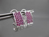 ESTATE WIDE 1.80CT AAA PINK SAPPHIRE 14KT WHITE GOLD PAVE CLIP ON EARRINGS