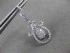 LARGE 1.9CT DIAMOND 14K WHITE GOLD FILIGREE TEAR DROP LEVERBACK HANGING EARRINGS