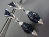 ESTATE LARGE 34.30CT DIAMOND & AAA SAPPHIRE 18KT WHITE GOLD 3D HANGING EARRINGS