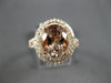 ESTATE LARGE 3.04CT DIAMOND & AAA MORAGNITE 14KT ROSE GOLD OVAL ENGAGEMENT RING