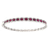 ESTATE 1.77CT DIAMOND & AAA RUBY 18K WHITE GOLD 3D SEMI ETERNITY BANGLE BRACELET