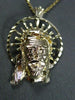 ESTATE LARGE 14KT YELLOW GOLD HANDCRAFTED DIAMOND CUT CHRIST HEAD PENDANT #24855