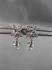ANTIQUE PLATINUM .59CT ROSE CUT EXTRA FACETED DIAMOND FLORAL HANGING EARRINGS