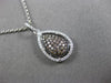 ESTATE .43CT DIAMOND 14KT BLACK & WHITE GOLD PEAR SHAPE DROP PENDANT & CHAIN