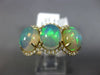 LARGE 6.30CT DIAMOND & AAA AUSTRALIAN OPAL 14K YELLOW GOLD OVAL ANNIVERSARY RING