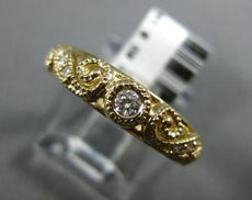 ESTATE .16CT DIAMOND 14KT YELLOW GOLD 3D FILIGREE MILGRAIN SEMI ETERNITY RING