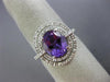 ESTATE 2.70CT DIAMOND & AAA AMETHYST 14K WHITE GOLD DOUBLE HALO ENGAGEMENT RING