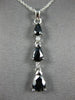ESTATE 1.64CT DIAMOND & AAA SAPPHIRE 14KT WHITE GOLD THREE STONE JOURNEY PENDANT