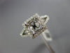 ESTATE .41CT DIAMOND 14KT WHITE GOLD 3D SQUARE HALO SEMI MOUNT ENGAGEMENT RING