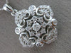 ESTATE .75CT DIAMOND 14KT WHITE GOLD FLOWER MULTI HEART SQUARE FILIGREE PENDANT