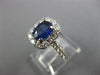 ESTATE LARGE 2.17CT DIAMOND & AAA SAPPHIRE 18KT WHITE GOLD HALO ENGAGEMENT RING