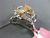 ESTATE LARGE .32CT DIAMOND 18K WHITE & ROSE GOLD OPEN FILIGREE BUTTERFLY PENDANT