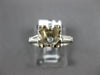 ESTATE .34CT DIAMOND PLATINUM 3 STONE FISHTAIL SEMI MOUNT ENGAGEMENT RING #15679