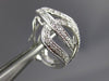 ESTATE LARGE .37CT DIAMOND 14KT WHITE GOLD 3D OPEN LOVE KNOT CLIP ON EARRINGS