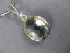 ESTATE 4.0CT AAA GREEN AMETHYST 14KT WHITE GOLD 3D OVAL CLASSIC BEZEL PENDANT