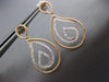 ESTATE .53CT DIAMOND 18KT 2 TONE GOLD 3D CLASSIC TEAR DROP LOVE HANGING EARRINGS