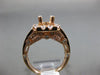 ESTATE LARGE 1.19CT DIAMOND 14K ROSE GOLD SQUARE HALO SEMI MOUNT ENGAGEMENT RING