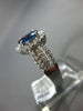 ESTATE 1.90CT DIAMOND & AAA SAPPHIRE 18K WHITE GOLD OVAL CLASSIC ENGAGEMENT RING