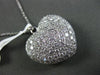 ESTATE LARGE 2.07CT DIAMOND 18KT WHITE GOLD 3D FILIGREE FLOATING HEART PENDANT