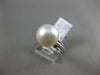 ESTATE .14CT DIAMOND 14KT WHITE GOLD AAA SOUTH SEA PEARL CLASSIC SOLITAIRE RING